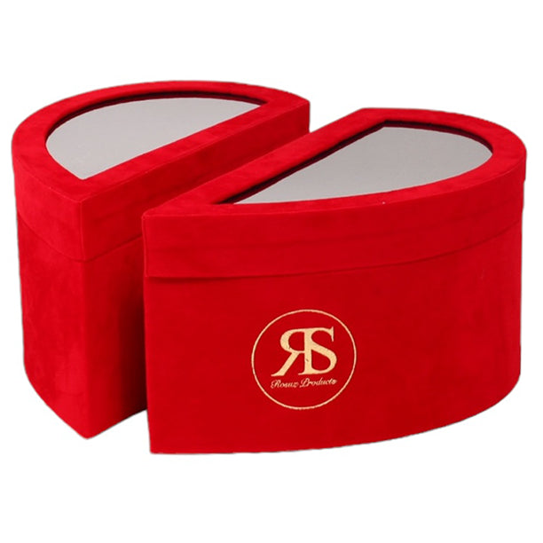 Hartvormige geschenkdoos velvet rood